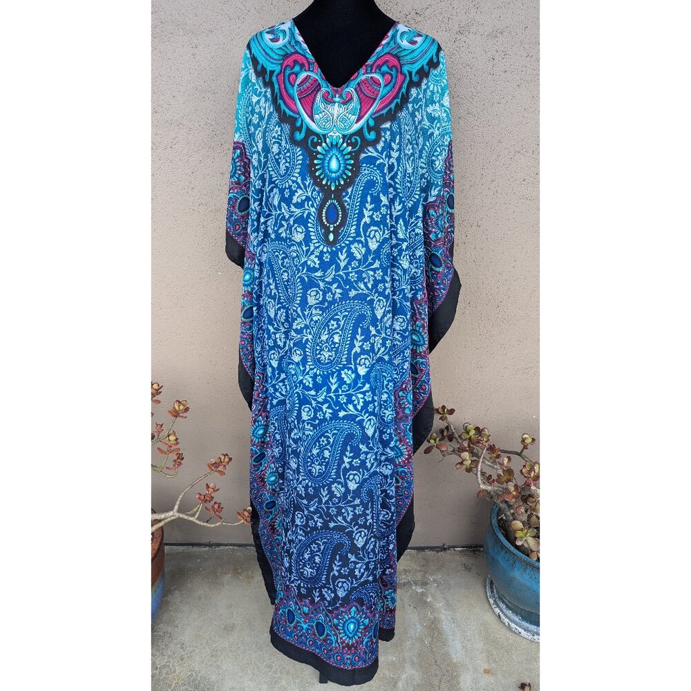 💜NWOT Miss Lavish London Boho Paisley Kaftan